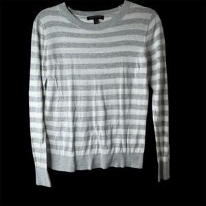 Banana Republic Light Gray Striped Top